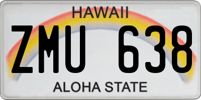 HI license plate ZMU638