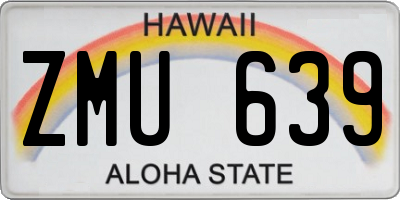 HI license plate ZMU639
