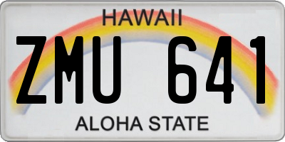 HI license plate ZMU641