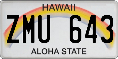 HI license plate ZMU643