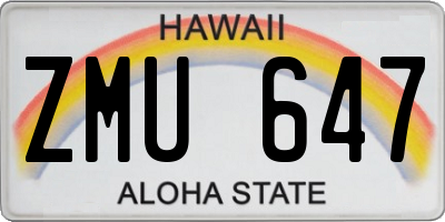 HI license plate ZMU647