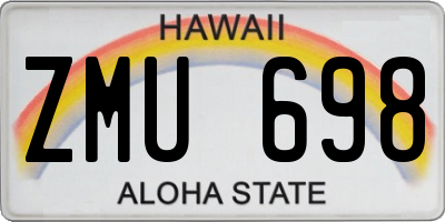 HI license plate ZMU698
