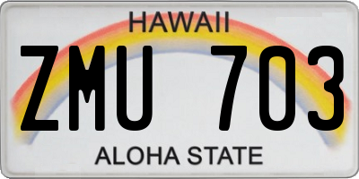 HI license plate ZMU703