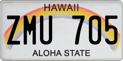 HI license plate ZMU705