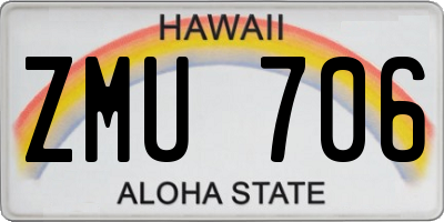 HI license plate ZMU706