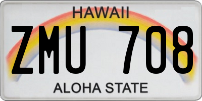HI license plate ZMU708
