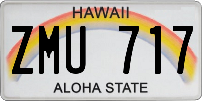 HI license plate ZMU717