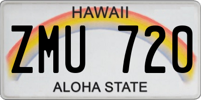 HI license plate ZMU720
