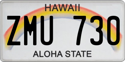 HI license plate ZMU730