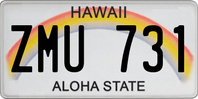 HI license plate ZMU731