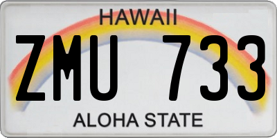 HI license plate ZMU733