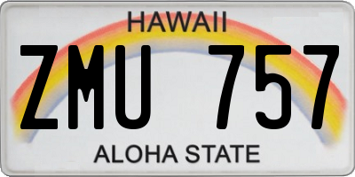 HI license plate ZMU757