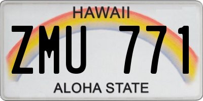HI license plate ZMU771