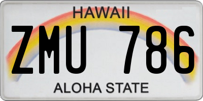 HI license plate ZMU786