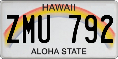 HI license plate ZMU792