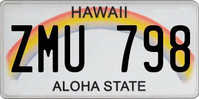 HI license plate ZMU798