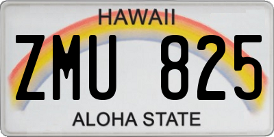 HI license plate ZMU825