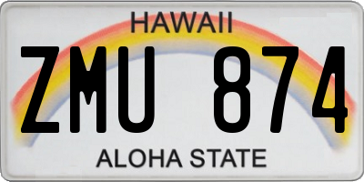 HI license plate ZMU874