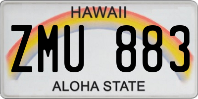 HI license plate ZMU883