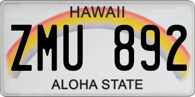 HI license plate ZMU892