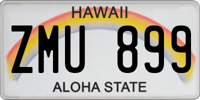 HI license plate ZMU899