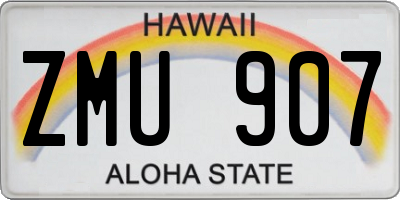 HI license plate ZMU907