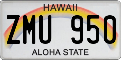 HI license plate ZMU950