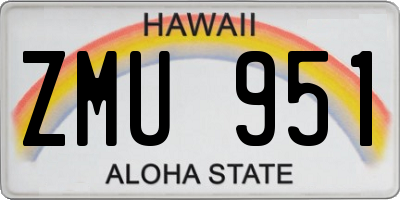 HI license plate ZMU951