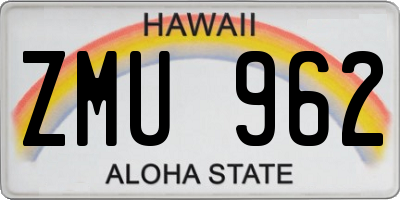 HI license plate ZMU962