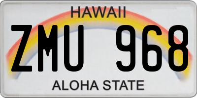 HI license plate ZMU968