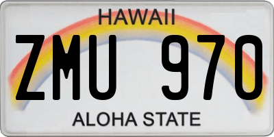 HI license plate ZMU970