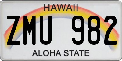 HI license plate ZMU982