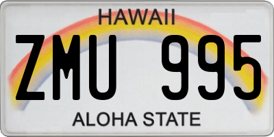 HI license plate ZMU995
