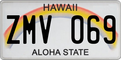HI license plate ZMV069