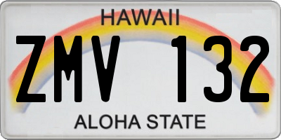 HI license plate ZMV132