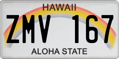 HI license plate ZMV167