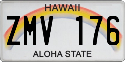HI license plate ZMV176