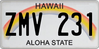 HI license plate ZMV231