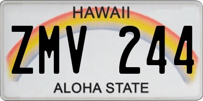 HI license plate ZMV244