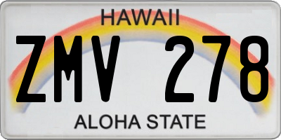 HI license plate ZMV278