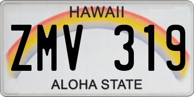 HI license plate ZMV319