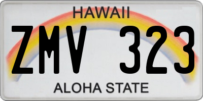 HI license plate ZMV323
