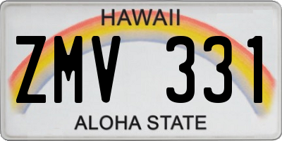 HI license plate ZMV331