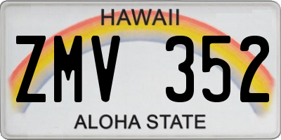 HI license plate ZMV352