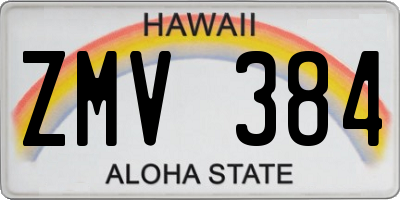 HI license plate ZMV384
