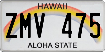 HI license plate ZMV475