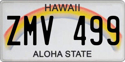 HI license plate ZMV499