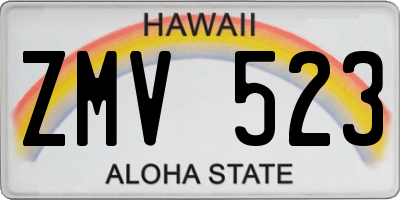 HI license plate ZMV523