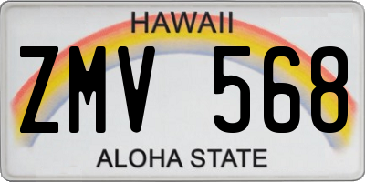 HI license plate ZMV568