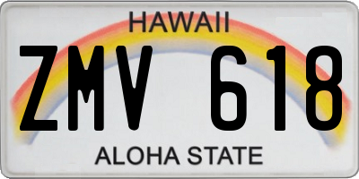 HI license plate ZMV618
